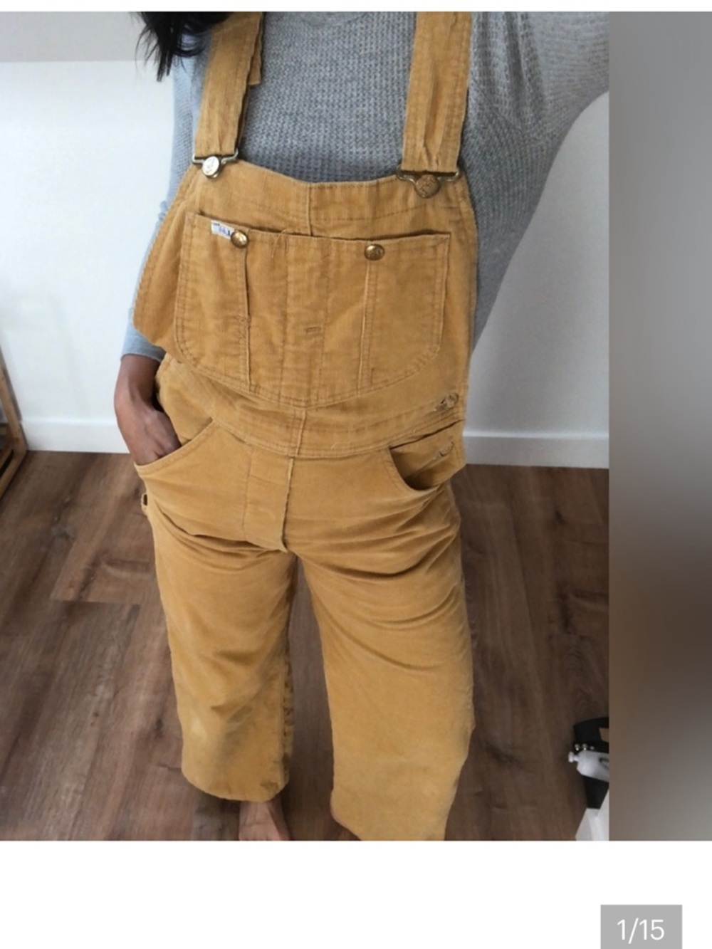 Vintage Lee Caramel Corduroy Workwear Overalls